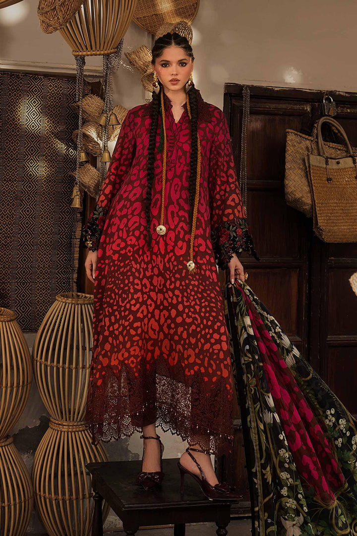 Maria B M.Prints 1A maroon linen unstitched suit – view 2