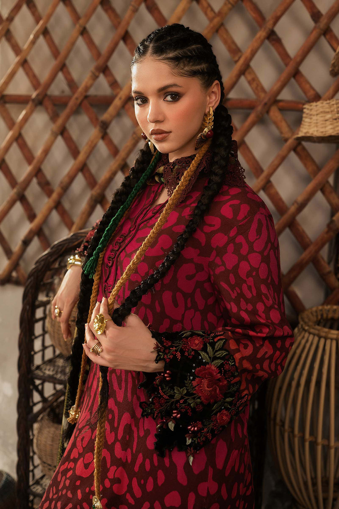 Maria B M.Prints 1A maroon linen unstitched suit – view 3