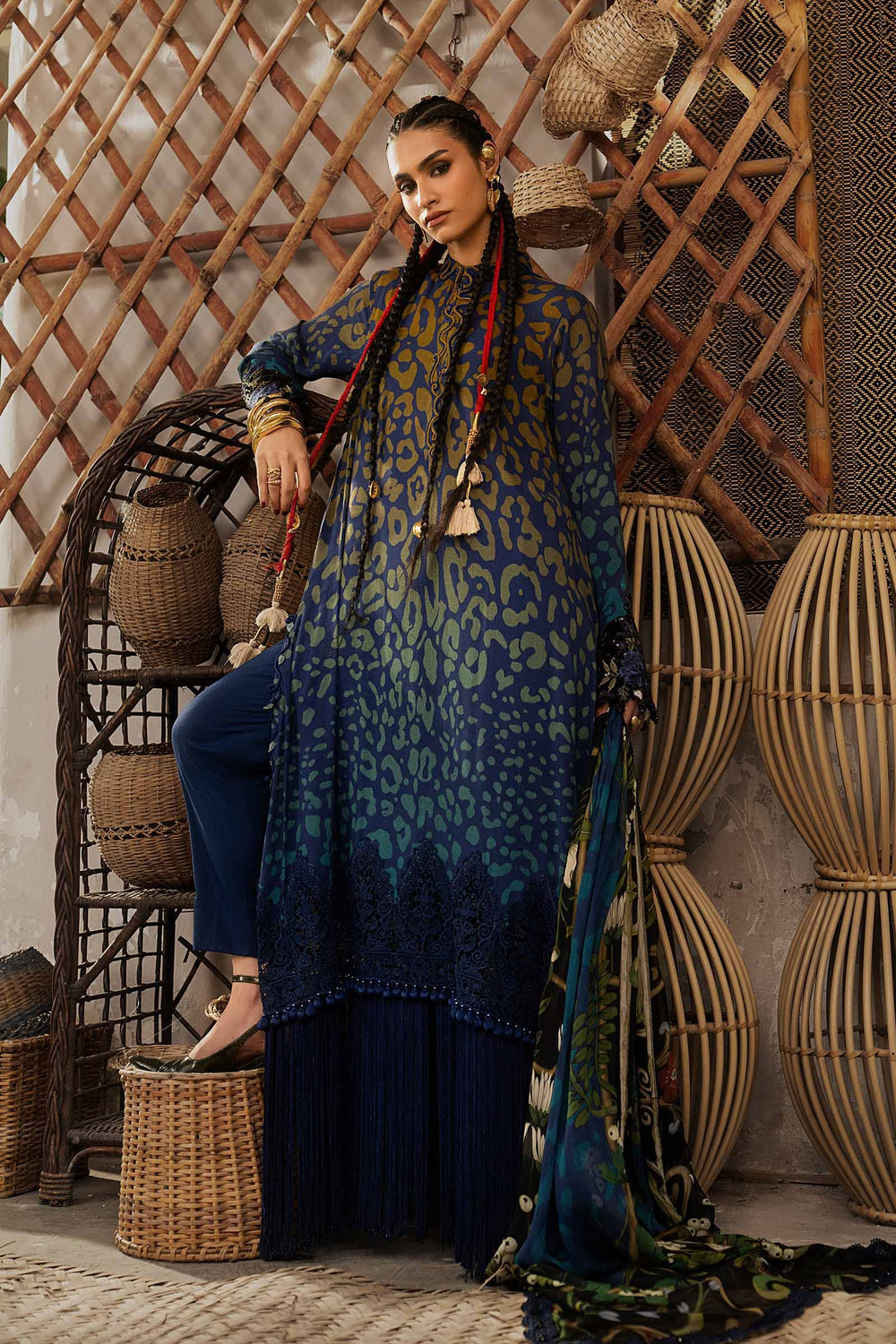 Maria B M.Prints 1B blue linen unstitched suit – view 2