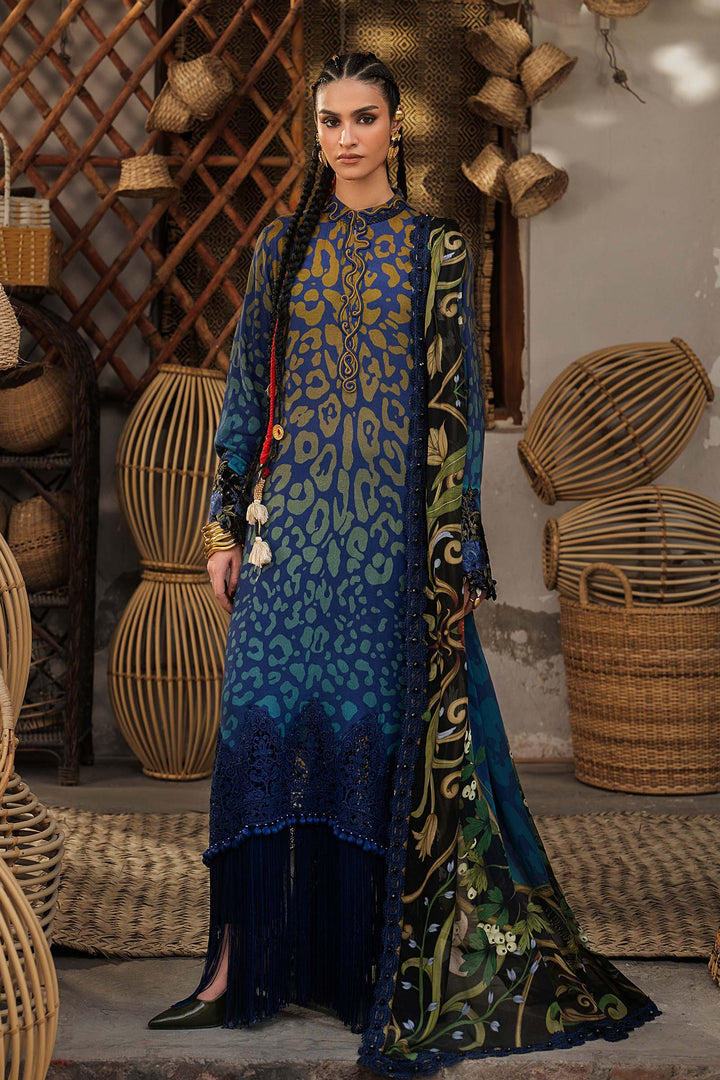Maria B M.Prints 1B blue linen unstitched suit – view 4