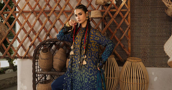 Maria B M.Prints 1B blue linen unstitched suit – view 9