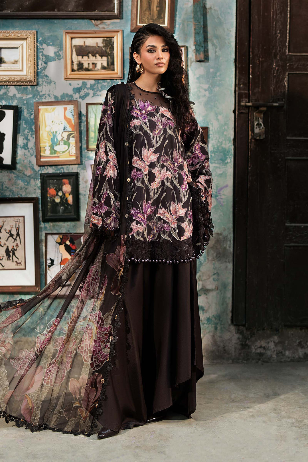 Maria B M.Prints 4B brown cambric unstitched suit – view 2