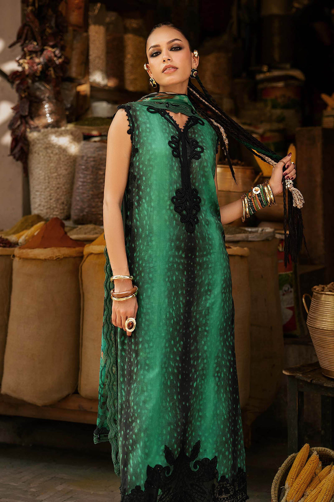 Maria B M.Prints 5A green linen unstitched suit – view 5