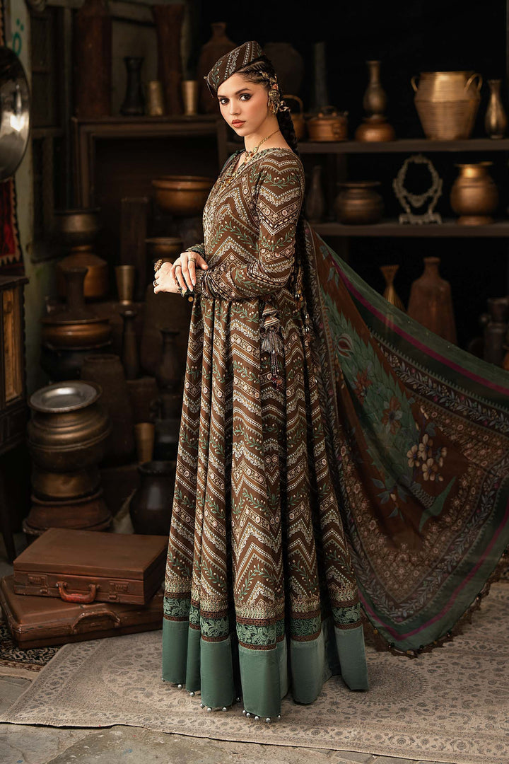 Maria B M.Prints 7A brown cambric unstitched anarkali suit – view 3
