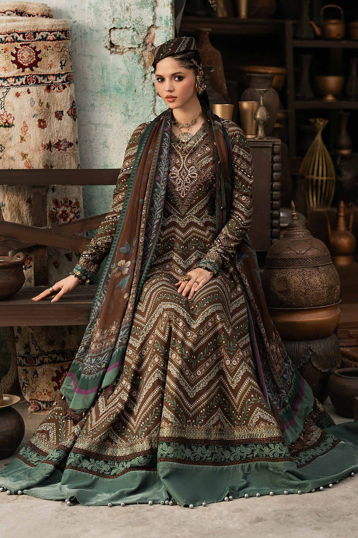 Maria B M.Prints 7A brown cambric unstitched anarkali suit – view 4