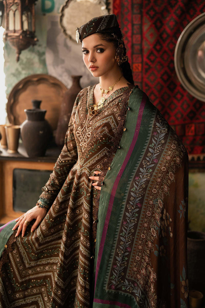 Maria B M.Prints 7A brown cambric unstitched anarkali suit – view 6