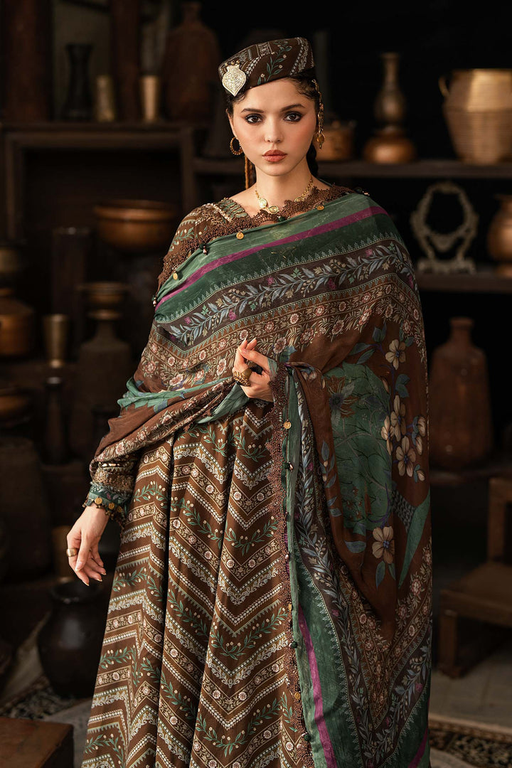 Maria B M.Prints 7A brown cambric unstitched anarkali suit – view 7