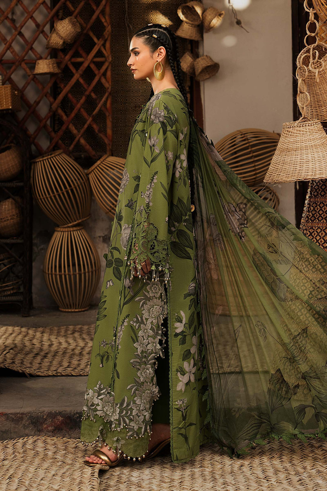 Maria B M.Prints 9B green cambric unstitched suit – view 3