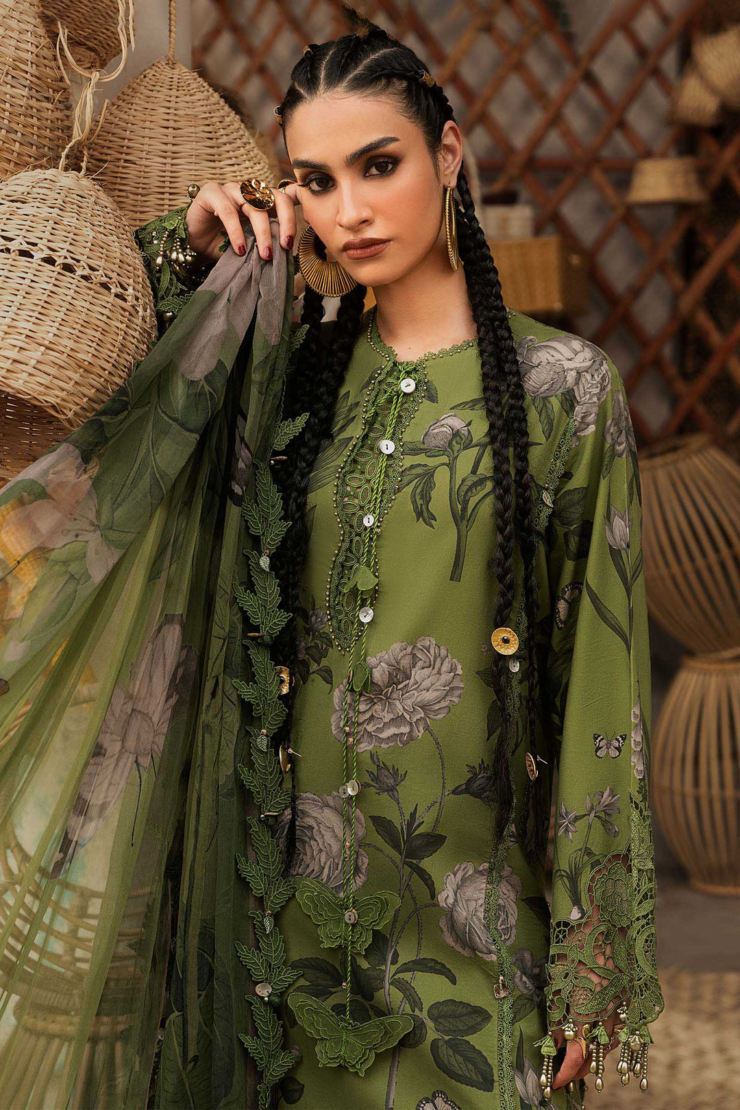 Maria B M.Prints 9B green cambric unstitched suit – view 5